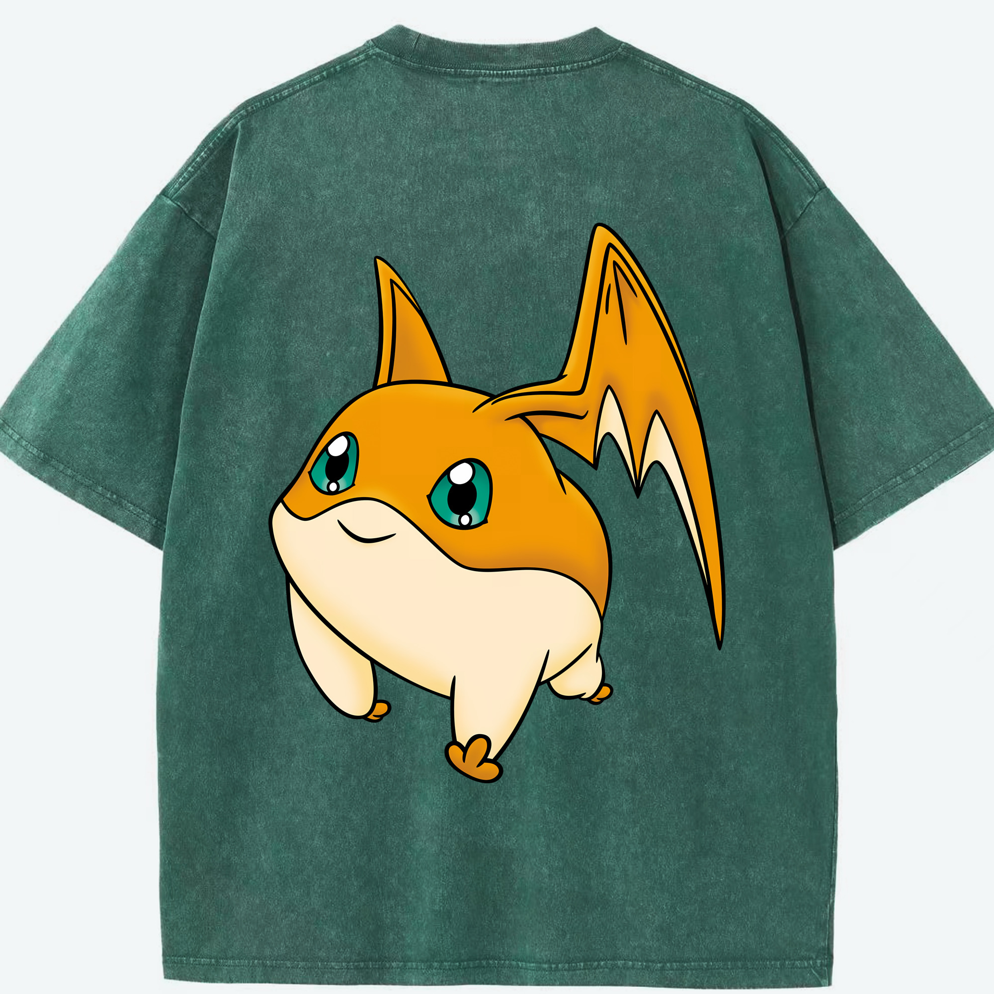 （画像用） Digimon デジタルモンスター/デジモン 綿100% ヴィンテージ風 半袖Tシャツ（背面プリント）